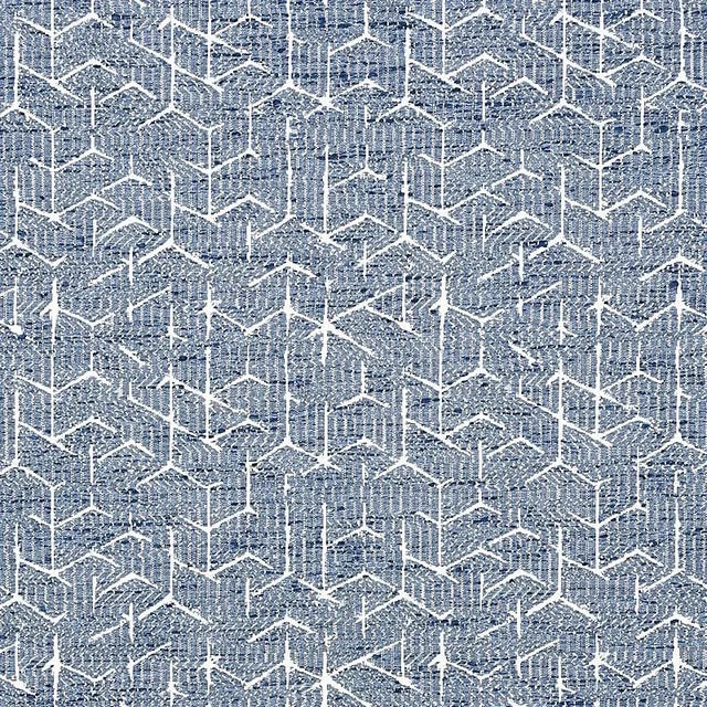 Contemporary Sample- Schumacher Coleridge Jacquard Fabric in Blue For Sale - Image 3 of 3