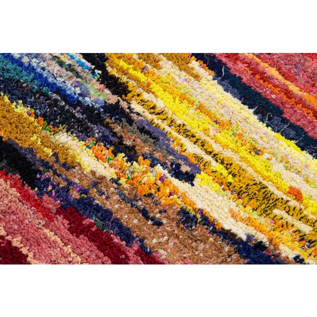 Multicolor Modern Turkish Handmade Wool Rug With Abstract Design For Sale - Image 4 of 8