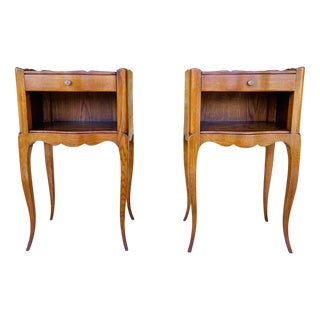 French Louis XV Style Nightstands, 1950s, Set of 2 For Sale