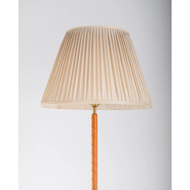 Brass & Leather Floor Lamps, Sweden, 1950s, Set of 2 For Sale - Image 4 of 11