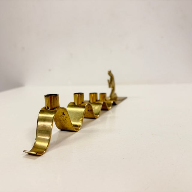 1950s Mid-Century Modern Brass Candlestick by Walter Andersson for Ystad Metall, Sweden, 1950s For Sale - Image 5 of 9