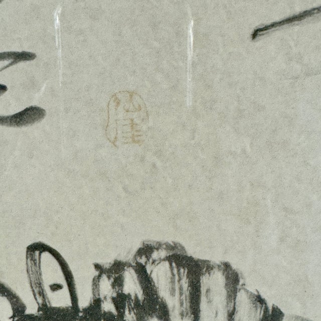 Black Vintage Han Dynasty Prancing Horse Watercolor on Paper Painting For Sale - Image 8 of 9