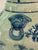 1970s Vintage Chinoiserie Celadon & Cobalt Blue Vase With Lion Mask Handles For Sale - Image 5 of 11