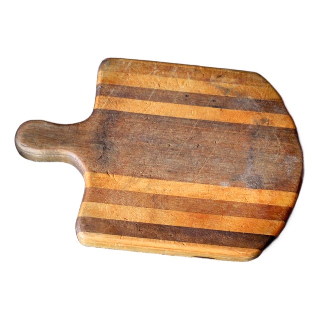 Striped Rustic Cutting Board With Handle For Sale