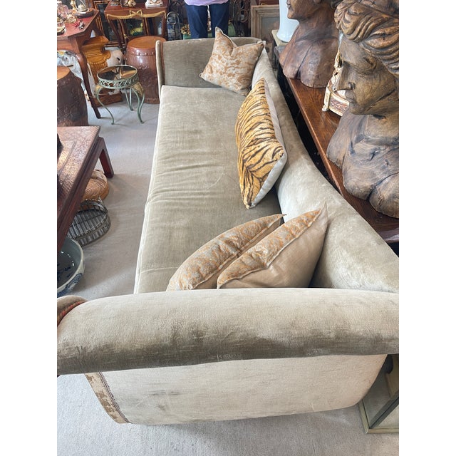 Greige French Empire Recamier Mahogany Daybed 18Th. C. For Sale - Image 8 of 17