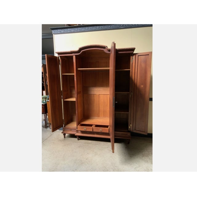1910s Antique Wardrobe with Linen Compartments, 1910 For Sale - Image 5 of 11