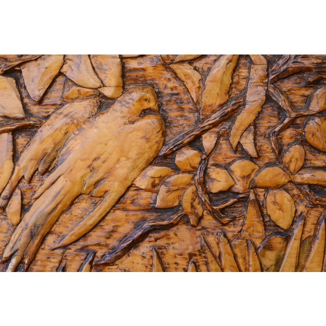 Vintage Folk Art Camphor Chest With African Safari Theme Animal Carvings For Sale - Image 13 of 15