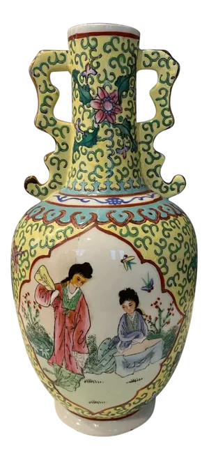 Late 20th Century Chinese Ceramic Vase With Stand