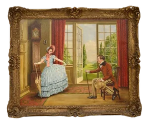 Alfred Lyndon Grace, Figurative Scene, 1880, Oil on Canvas, Framed