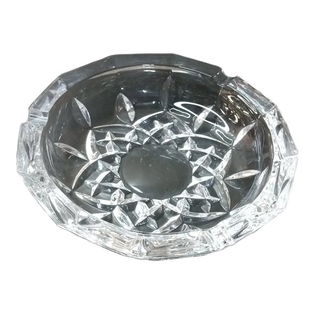 1980s Capri Lead Crystal Faceted Ashtray, Made in Italy For Sale