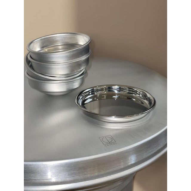 Rl 01 Coasters with Rounded Edge in Polished Stainless Steel by Caspal, Set of 2 For Sale - Image 6 of 7