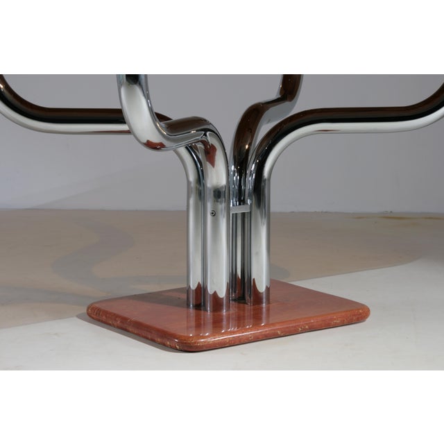 Italian Chrome and Smoked Glass Table from Guido Faleschini, 1970s For Sale - Image 14 of 18