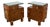 Art Deco Bedside Tables in Burl Wood with Glass Top, 1930s, Set of 2 For Sale