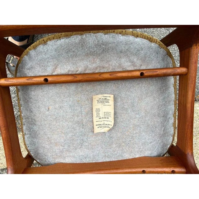 Mid Century Modern Danish Teak Armchair. Frame is refinished to tight and strong to serve another generation. Approximate...