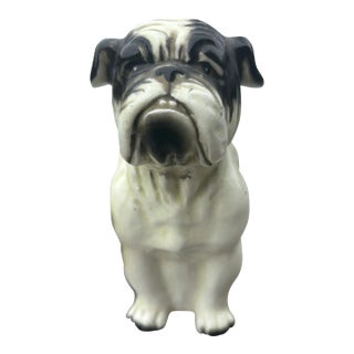Bulldog Porcelain Planter Circa 1930 So Cute! For Sale
