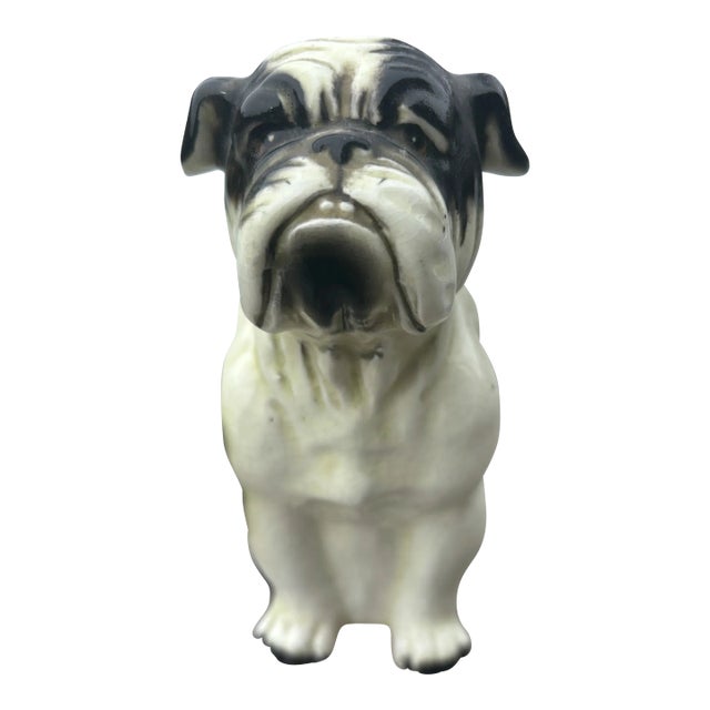 Bulldog Porcelain Planter Circa 1930 So Cute! For Sale