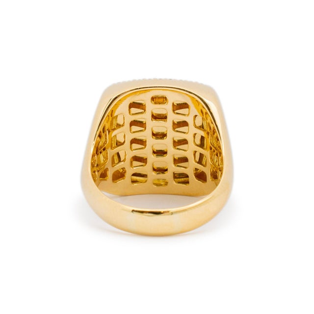 Early 21st Century Roberto Coin 18K Yellow Gold Citrine Halo Diamond Cocktail Ring Size 8 For Sale - Image 5 of 9