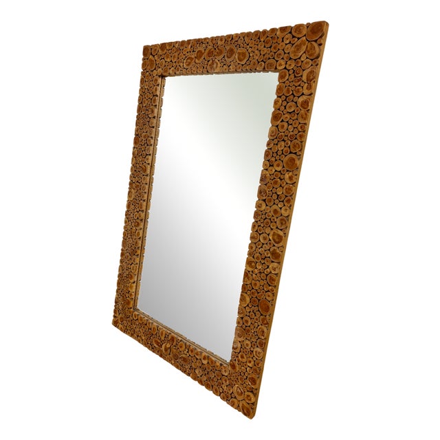 Swedish Pine Mirror, 1970s For Sale