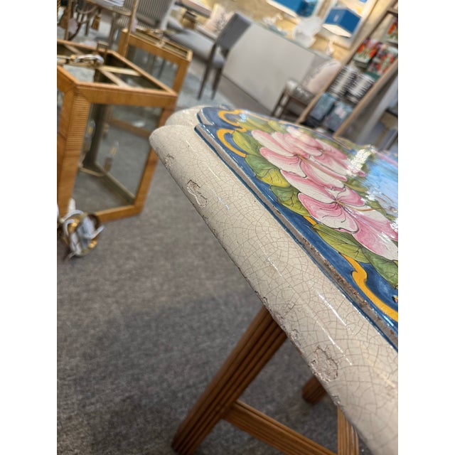 Mid 20th Century Vintage Italian Floral Concrete Table For Sale - Image 5 of 10