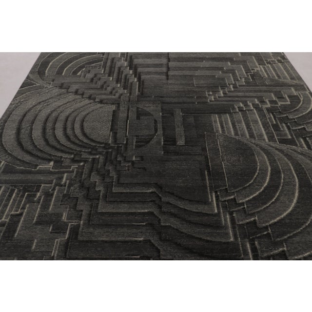 This magnificent 8x10 Modern Rig & Kilim rug is a breathtaking three-dimensional optical illusion. Hand-knotted in low-...