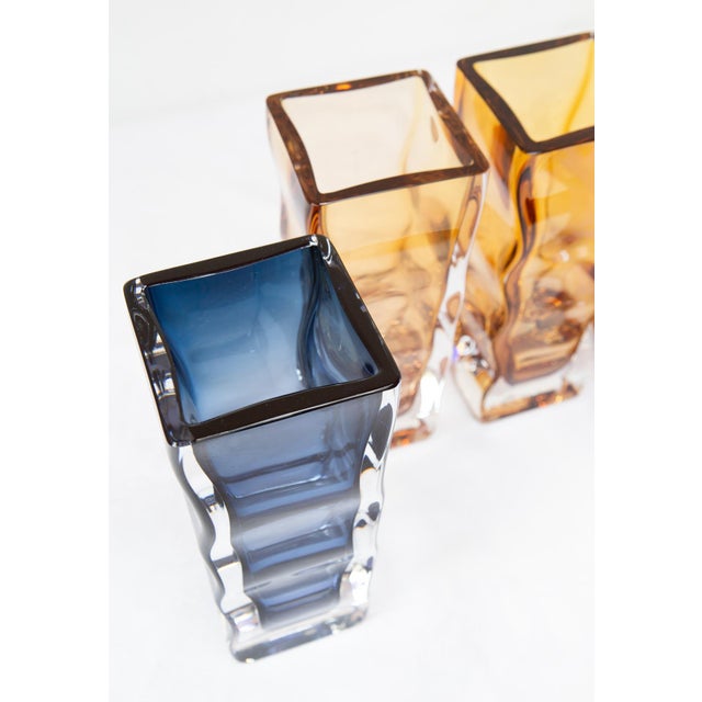 All four and signed Orrefors and include numbers, probably an Orrefors internal code for design and color. This piece has...