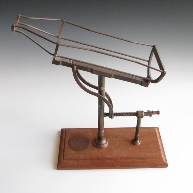 Antique Bronze Wine Bottle Cradle Mechanical Pourer With Wooden Base