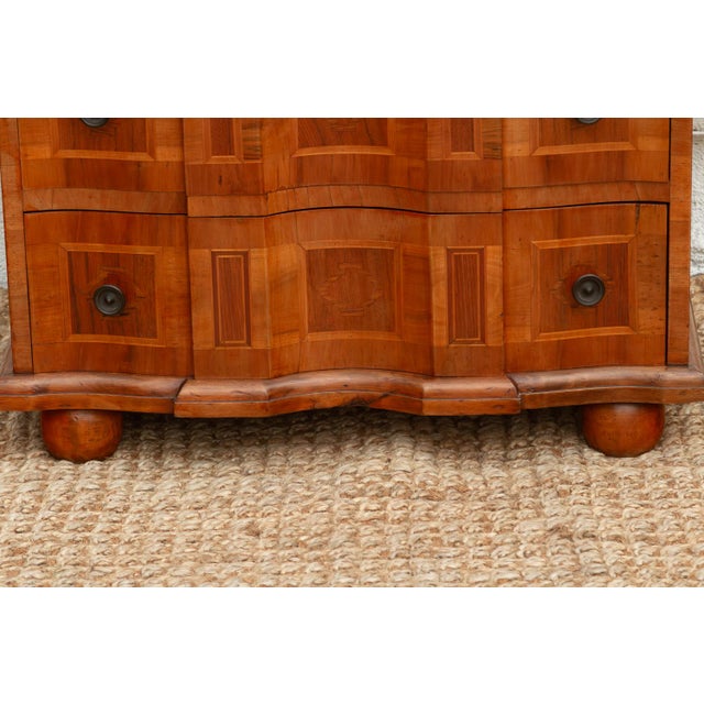 Mid Century Italian Serpentine Walnut Small Dresser For Sale In Los Angeles - Image 6 of 11