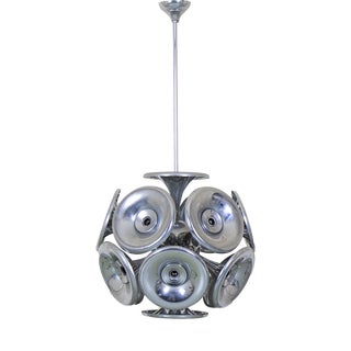 Sputnik Pendant in Chromed Metal, 1970s For Sale