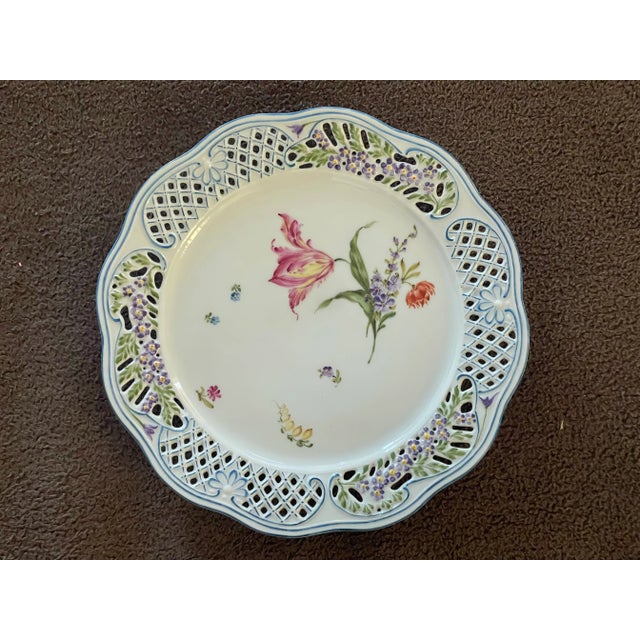 1990s Hand-Painted Decorative Plate For Sale - Image 5 of 7