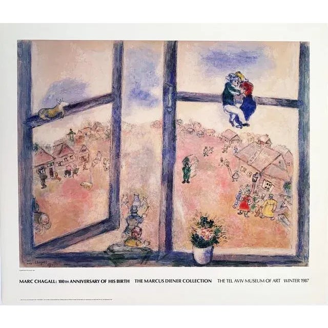 1987 Tel Aviv Museum of Art Marc Chagall Exhibition Poster For Sale