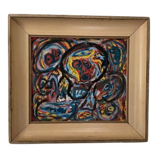 1950s Karel Appel Attributed (Dutch, 1921-2006) Oil on Board For Sale