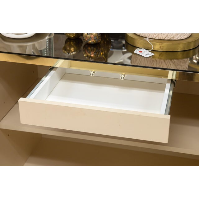 Vintage Ello Brass & Beveled Mirror 4 Door Hollywood Regency Credenza Sideboard For Sale In Detroit - Image 6 of 8