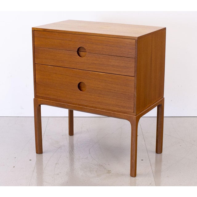 Danish model 386 teak chest of drawers designed in 1958 by Kai Kristiansen for Aksel Kjersgaard. This beautiful piece...