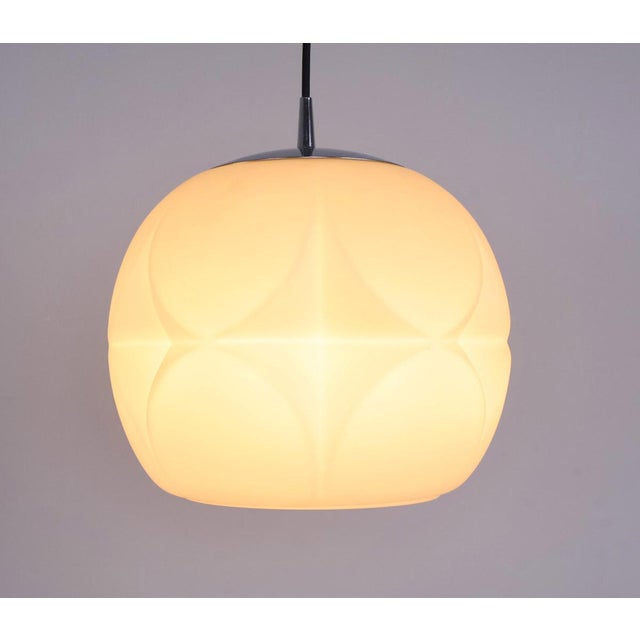 Opaline Glass Pendant Lamp from Peill & Putzler, 1960s For Sale - Image 9 of 11