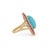 Metal 14k Yellow Gold 9.1ct Oval Cabochon Turquoise & Diamond Ruby Ring Size 5.5 For Sale - Image 7 of 18