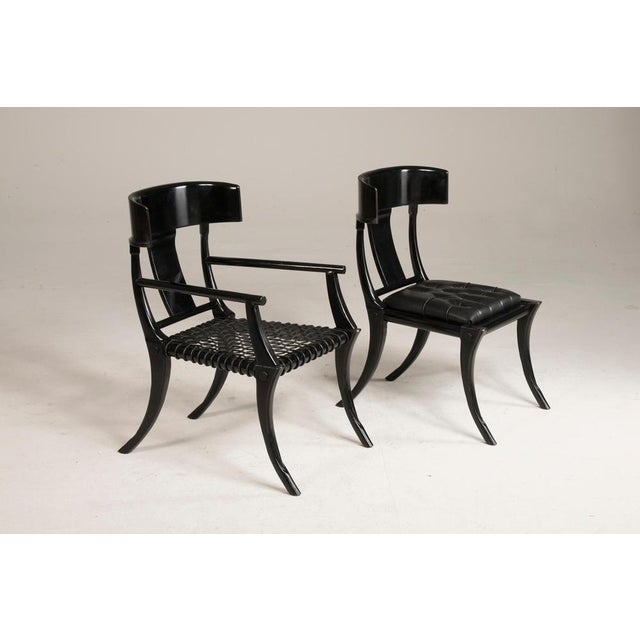 Black Leather Seat and Walnut Chair from Pescetta For Sale - Image 6 of 18