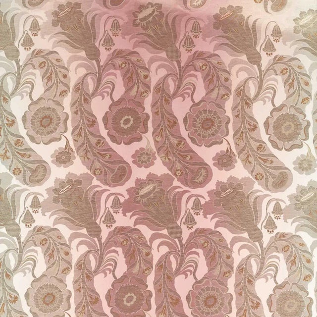 Zoffany Sezincote Damask Fabric in Tuscan Pink - a Sample For Sale