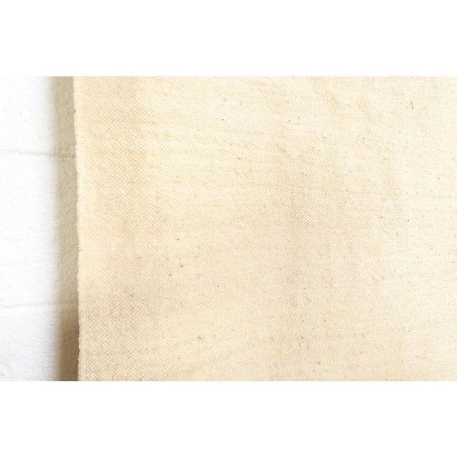 Beige Vintage Moroccan Beige & Blue Striped Wool Kilim Floor Rug or Blanket, 5'10'' X 7’4'' For Sale - Image 8 of 11