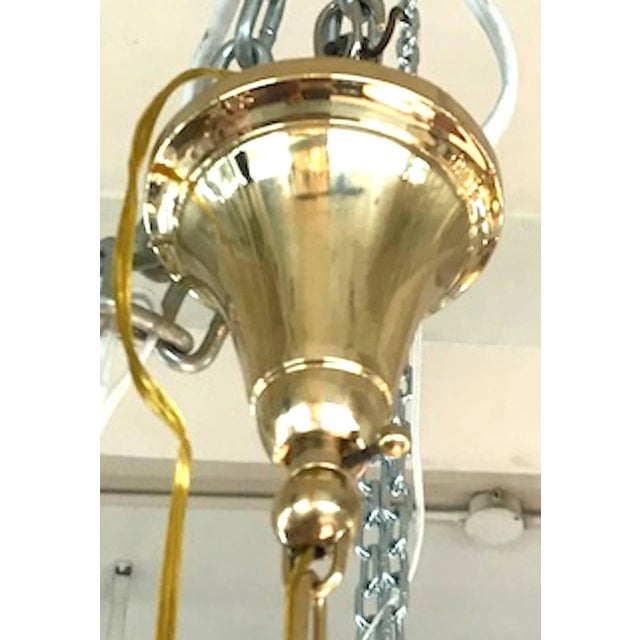 Italian 1940s Brass and Glass Lantern For Sale - Image 10 of 11
