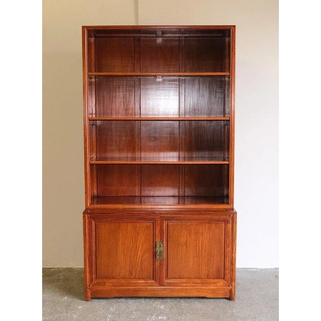 Teak Open Bookcase with Adjustable Shelves & Cupboard For Sale - Image 4 of 13