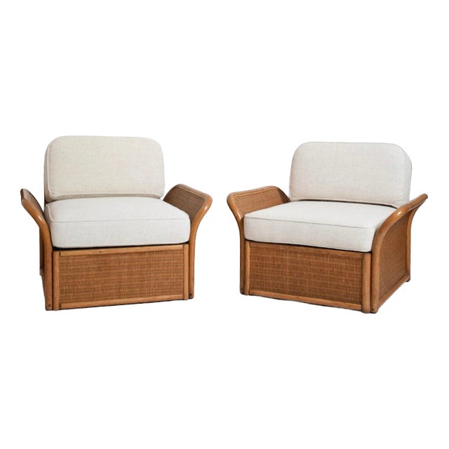 Wicker Armchairs, 1970s, Set of 2 For Sale
