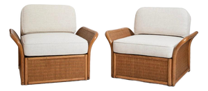 Wicker Armchairs, 1970s, Set of 2