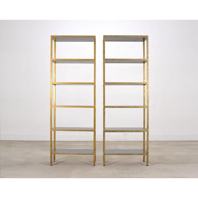 2000 - 2009 Pair of Oly Studio Gilt Iron 'Stella' Étagères Bookcase Shelves For Sale - Image 5 of 18