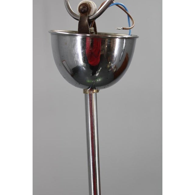 Art Deco Chandelier with Green Glass Shades, Czechoslovakia, 1930s For Sale - Image 10 of 14