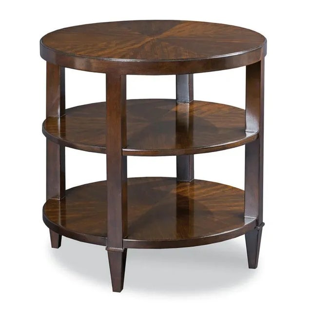 Transitional Graham Tier Table in Brown For Sale - Image 3 of 3