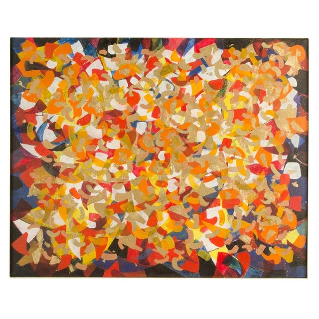 "#9 Chinese Acrobats" Abstract Oil Painting by Hans Kline, Framed C. 1989 For Sale - Image 13 of 13