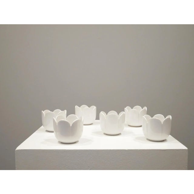 Flower Candleholders from Höganäs Ceramics, Sweden, 1980s, Set of 6 For Sale - Image 6 of 6