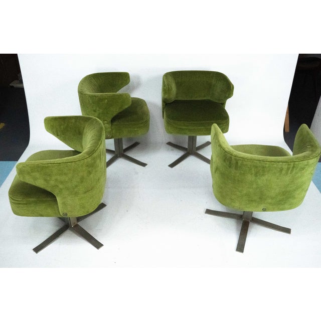 Green Green Swivel Poney Chairs by Gianni Moscatelli for Formanova, Italy, 1970s, Set of 4 For Sale - Image 8 of 18