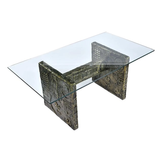 Adrian Pearsall for Craft Associates Glass Top Brutalist Dining Table or Desk For Sale