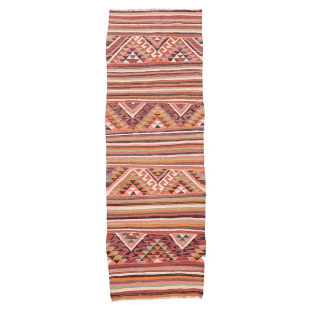 Textile Vintage Colorful Kilim Runner For Sale - Image 7 of 7